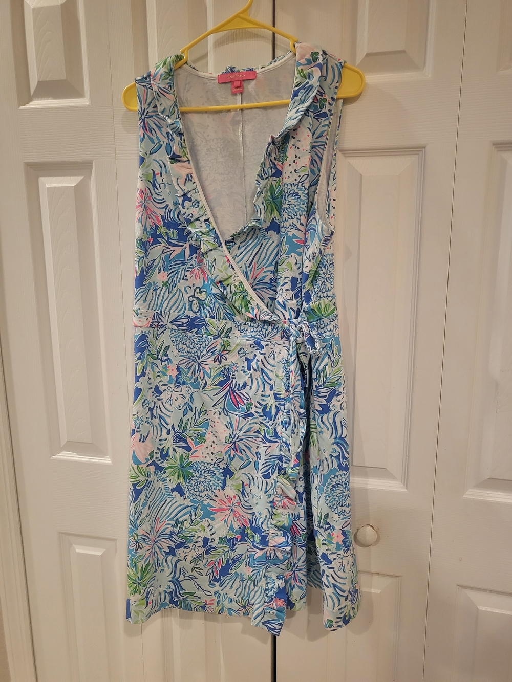Lilly Pulitzer Romee Wrap Dress Coastal Blue Lion Around Ruffle